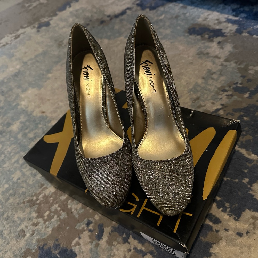 FIONI Nught Glitter Heels - Silver/Gold